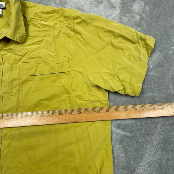 Columbia Mens Yellow Short Sleeve Button-Up Shirt L Modal Blend 6354 - Picture 6 of 7
